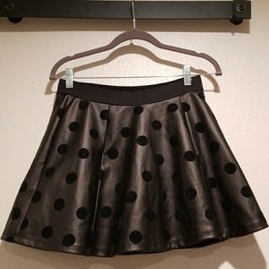 Justice Sparkly Polka Dot Pleather Skirt